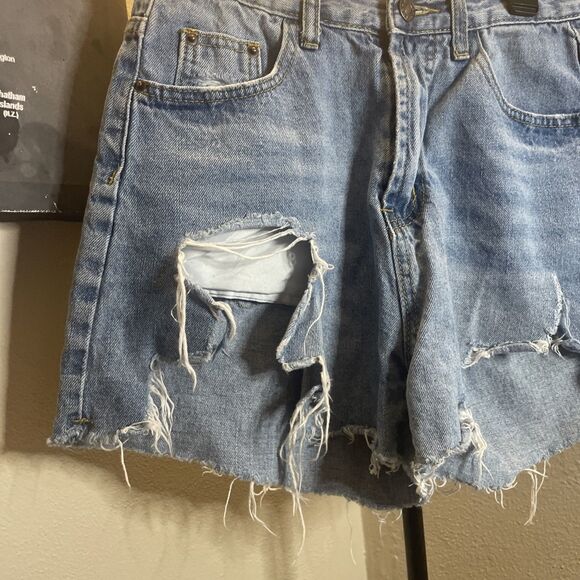 Shein Womens Denim Shorts Garage Size S Distressed Cutoff Jean - Picture 3 of 7